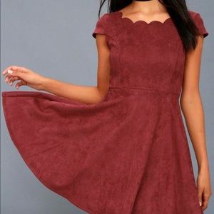 Brand new, red suede dress - perfect for fall!